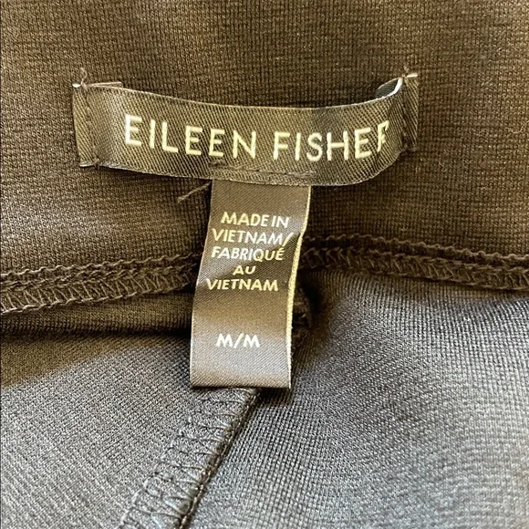 Eileen Fisher Double Knit Wide Leg Pull-On Ankle Pants Black size M - Picture 6 of 7